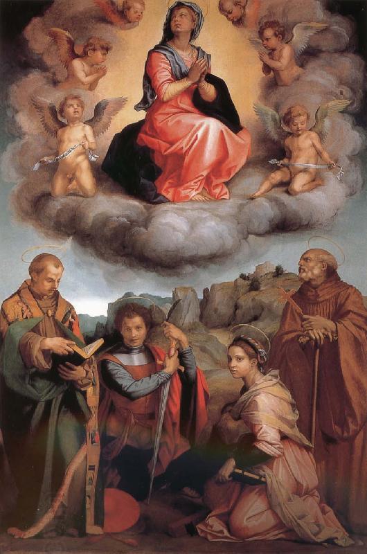 Andrea del Sarto Glory of Virgin Mary and four Christ China oil painting art